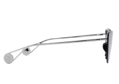 Auth GUCCI GG0666S Silver RIMLESS STAR STUDDED CAT-EYE SHIELD