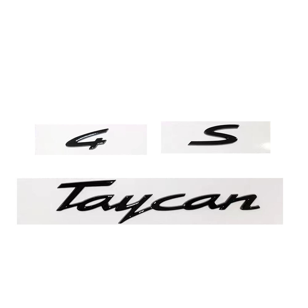 The Four's Sign Sticker Gloss Black 4S R S TAY Lettering Emblem Car Trunk Nameplate Rear Engine ...