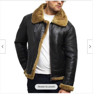 B3 Flight Pilot Men's RAF Aviator Real Shearling Sheepskin Leather Bomber Jacket