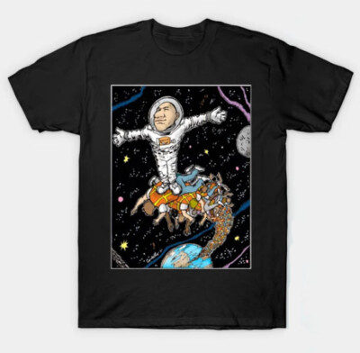    SPACEMAN   t shirt Jeff Bezos space flight amazon cartoon parody Pro Union 