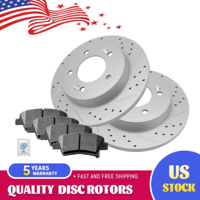 Rear Brake Rotors + Brake Pads for Hyundai Elantra Kia Forte Koup Forte5 Soul