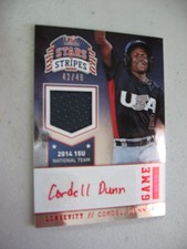 2015 STARS & STRIPES Game Gear CORDELL DUNN JR. auto 42/49 TEXAS TECH Red Ink 