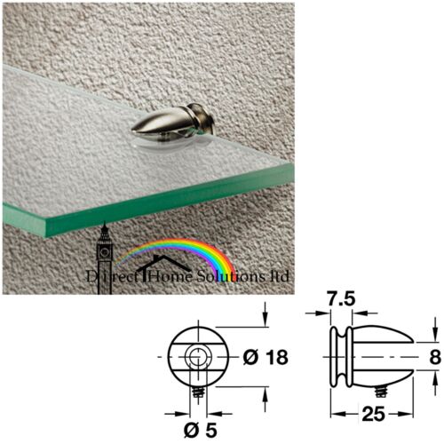 TRADITIONAL SMALL GLASS SHELF SUPPORT FOR 5-7mm THICKNESS, SCREW FIXINGS - 第 1/3 張圖片