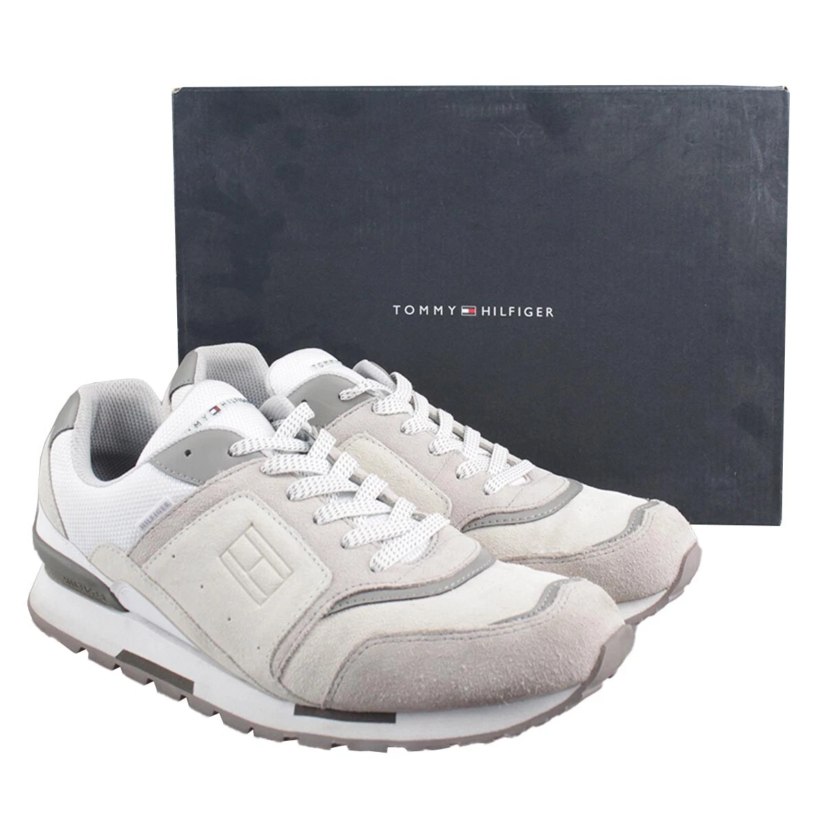 Tommy Hilfiger Dorian 1C Herren Schuhe Sneakers Gr. 44 Wei Beige