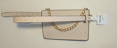Michael Kors MK Logo Vanilla White Fanny Pack Belt Bag  display picture 3