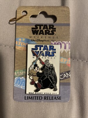 JEDI MICKEY VS DARTH VADER Star Wars Weekends Logo Disney World Pin 84570 2011