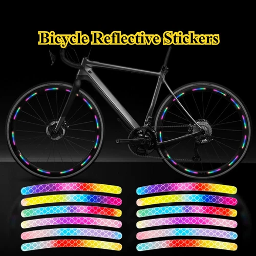 10pcs Bike Stickers Reflective Tape Fluorescent Bicycle Strips Cycling Tapes