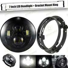 7" inch LED Headlight Hi Lo + Bracket Mounting Ring For Harley Street Glide FLHX