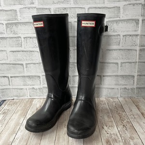 hunter shiny black boots
