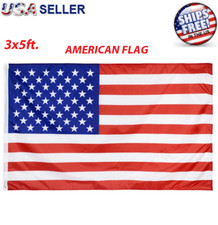 3x5 American Flag w/ Grommets For Pole  United States Of America  USA US