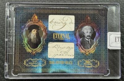 Albert Einstein / Leonardo da Vinci 2024 Eternal #/d 70/75 Authentic Patch Card