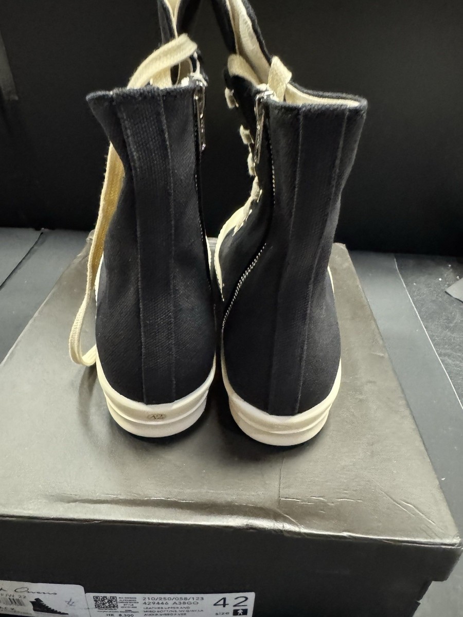 Rick Owens Playboi Carti Ramones Mountain High Tops NWB Black Size