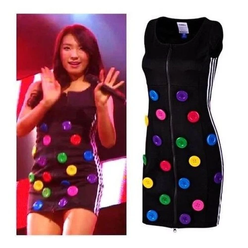 Adidas Jeremy Scott ObyO Buttons Dress Firebird Mini Dress Colorful Buttons O27151