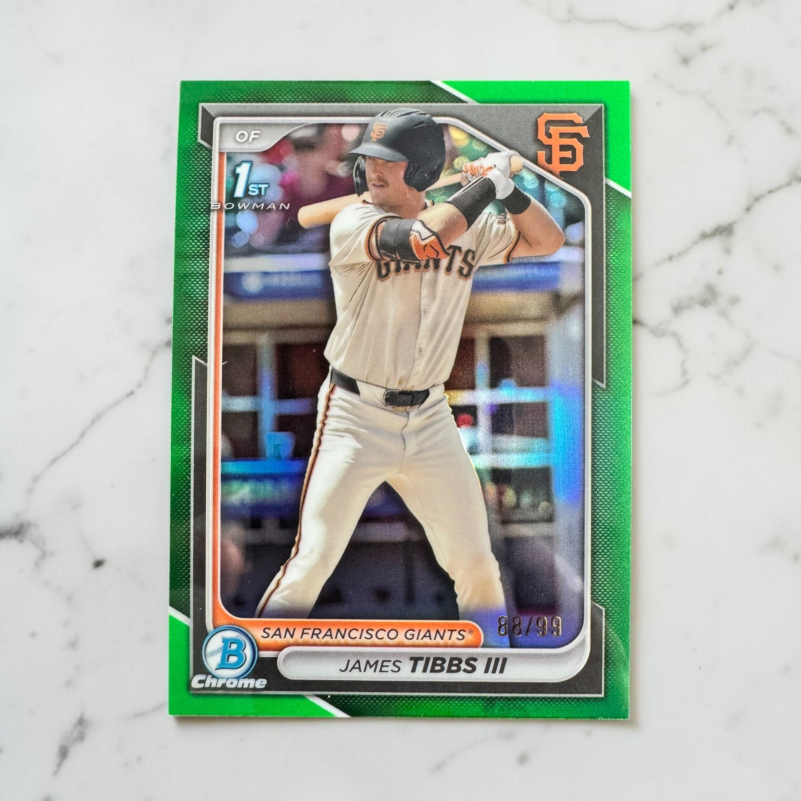 James Tibbs III 2024 Bowman Chrome #BDC-40 1st Bowman Green Refractor /99