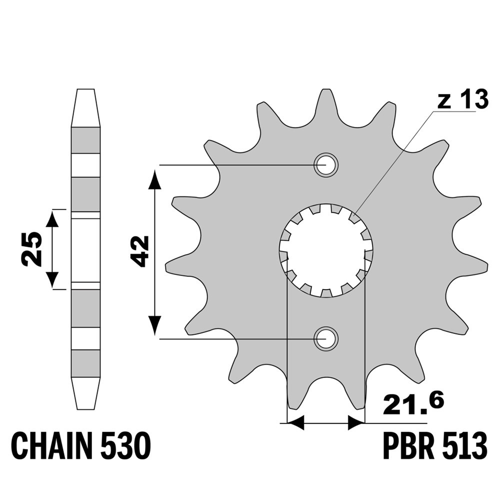 Pignon avant PBR 15 dents pas 530 pour restaurer une Kawasaki GPZ-R 600