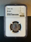 Washington Quarter - 90% SILVER - 1955P - Graded - NGC - PF67+ Toning!
