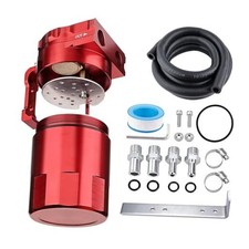 Oil Catch Can, 300ML Universal Baffled Catch Can Kit with 5FT 3/8 Inch Red