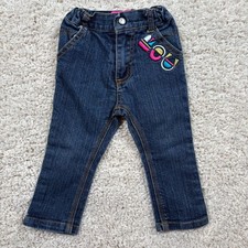 Rocawear Embroidered Jeans Kids 18M Dark Blue Excellent Y2K Adjustable Waist
