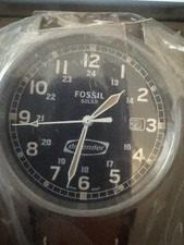 Fossil Men's Defender Watch DE1514 Quartz Brown Leather Boxed New Battery