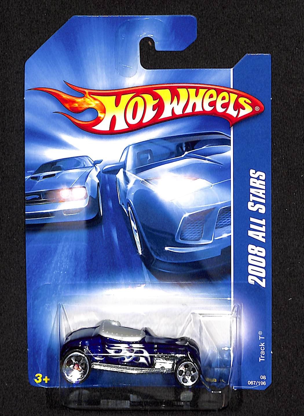 Hot Wheels 2008 All Stars Track T, #067 Blue White Flames Diecast Car