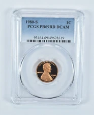 1980-S Lincoln Memorial Cent PR69 RD DCAM PCGS Blue Label