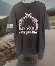 Downrange short sleeve T shirt I’m your huckleberry black SZ XL cotton crew neck