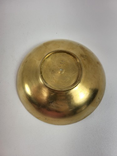 Vintage Brass Bowl/Plate 8” Engraved Etched Chinese 4 Seasons 5.5" - Picture 2 of 4
