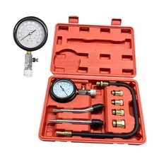 8PCS Car Compression Tester, 0-300PSI Engine Cylinder Pressure Gauge, 
