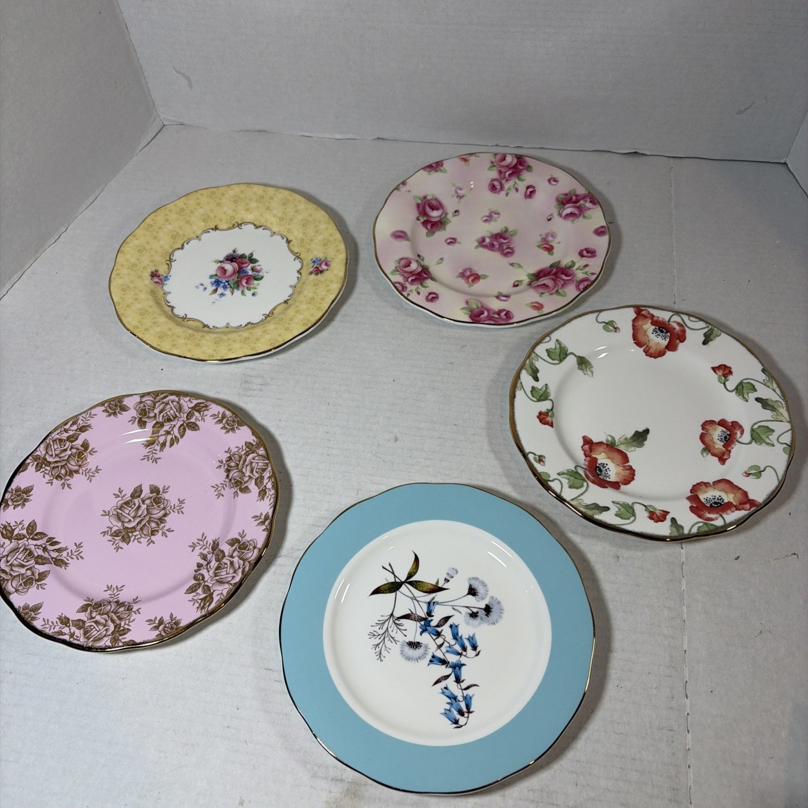 Royal Albert 100 Years 1950-1990 5-Piece Plate Set, 8&rdquo;, Bo