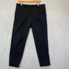 Escada Black Dress Pants Slacks Button Detail At Ankle Size 42 US Medium