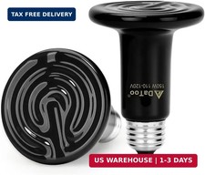 2-Pack Ceramic Heat Emitter,150W Reptile Heat Lamp Bulb, No Light for Amphibian