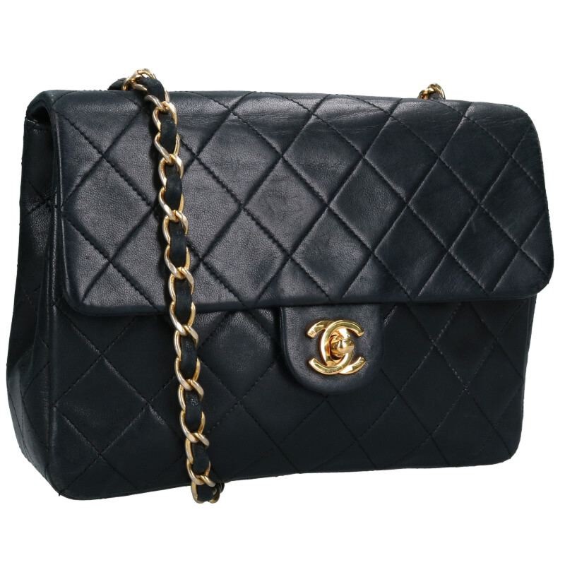 Chanel Black Mini Matelasse Lambskin Coco Turn Lock Shoulder Bag