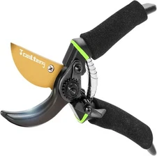 Premium Bypass Pruning Shears, Heavy Duty Ultra Sharp Hand Pruners, Black 