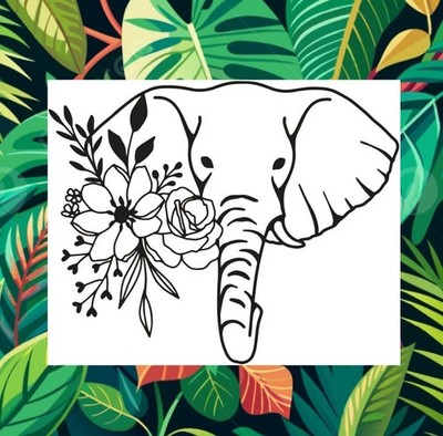 SCHÖNE ELEFANTEN SILHOUETTE VINYL AUFKLEBER, NATUR, TIERE, SAFARI 8''