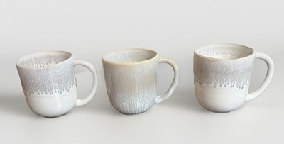 Crate & Barrel Caspian Grey Reactive Glaze Mug / Set of 3
