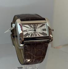 Cartier Tank Divan Watch Automatic Mens 38mm Steel Silver Roman Dial Box Swiss