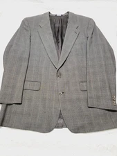 Burberry USA Vintage Wool Double Breast 2 Button Jacket Size XL Burberry Check