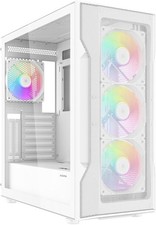 White Gaming PC Case SAMA S40 High Airflow Mesh 4 ARGB Fans