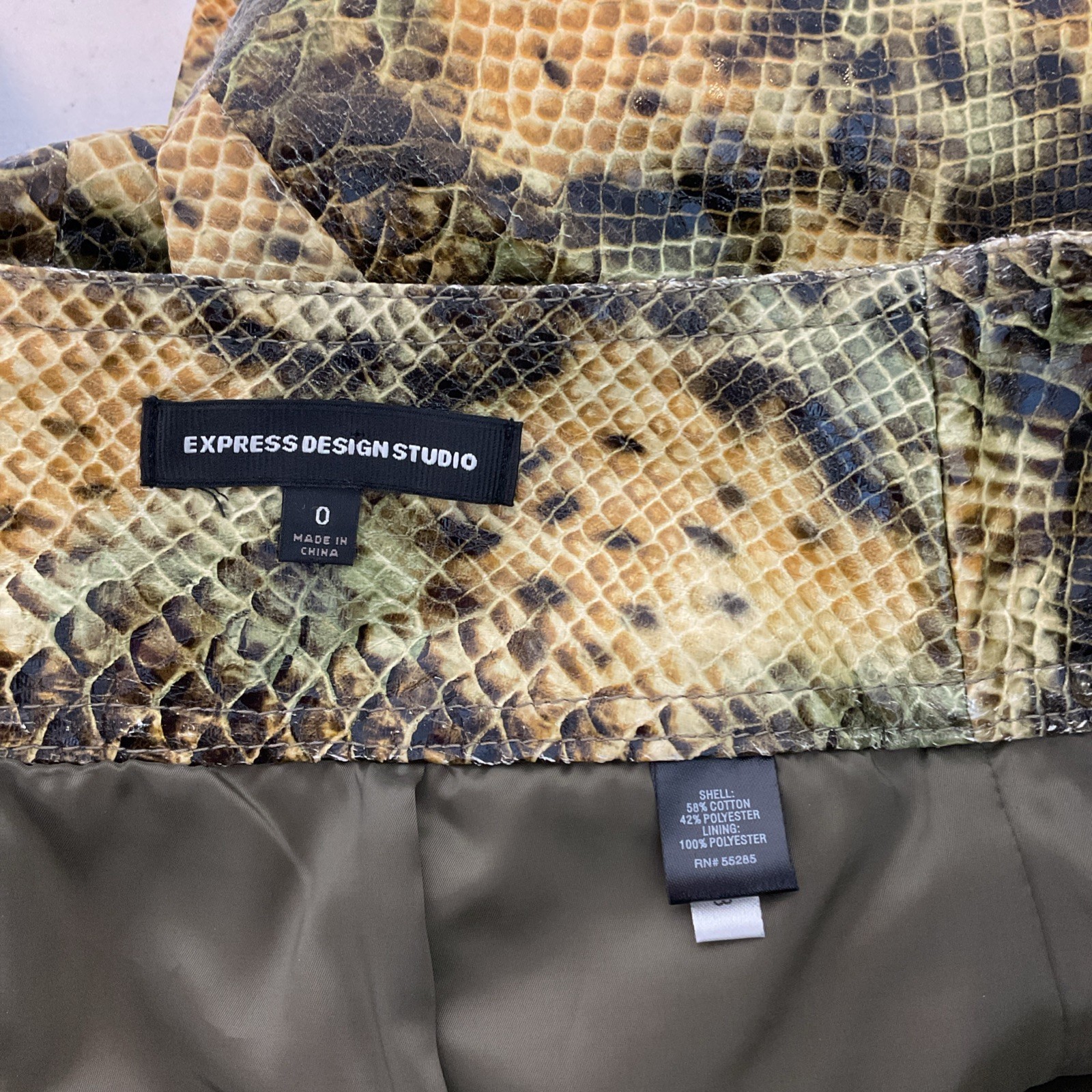 90s Y2K Express Python Snakeskin Shiny Pleather P… - image 9