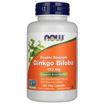 Now Foods Ginkgo Biloba Extrakt 120mg Double Strength 100 Veg. Kapseln