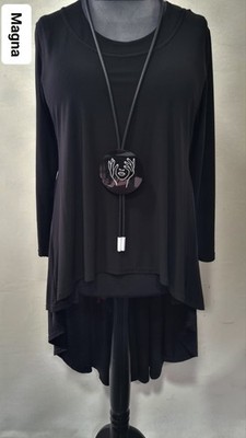 MAGNA, Shirt, Vokuhila, schwarz, Gr. 44/46