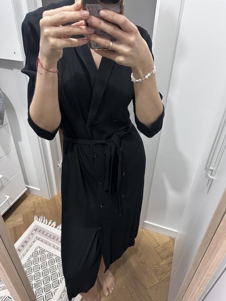 Women & Other Stories Dress Black Viscose 40 #3HGQ