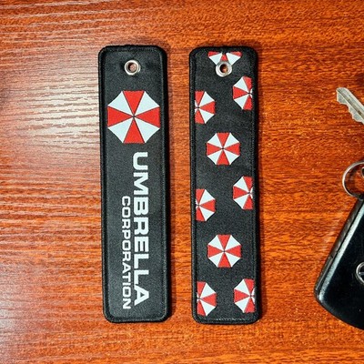 Umbrella Corporation Resident Evil Key Tag Two Sided Embroidered Keychain 1x5''