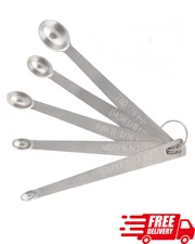 Mini Measuring Spoons Set of 5 Stainless Steel Kitchen Measuring Tools