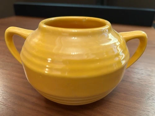 Vintage Bauer Monterey Yellow Open Sugar Bowl - California 1930's -EX+ Condition