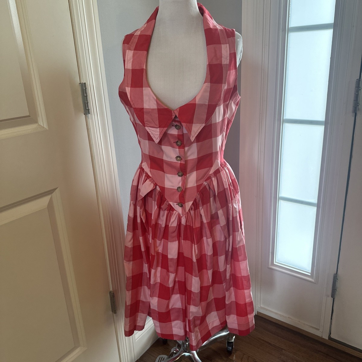 Vivienne Westwood Gingham Red Dress 44 ( USA 6 ) RARE VINTAGE HTF