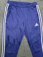Adidas AEROREADY Track Jogger Pants Mens Medium Blue 3 Stripe Athletic Polyester