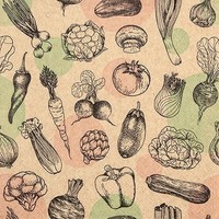 20 Servietten Aus Recycling-Papier Veggies GemüSesorten Auberginen Pilze 33X33Cm