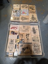 Wooden Rubber Stamps Lot Of 30.  Various Artists, Sizes, And Brands