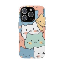 Colorful Kawaii Cats, Tough iPhone Case, Matte Cover